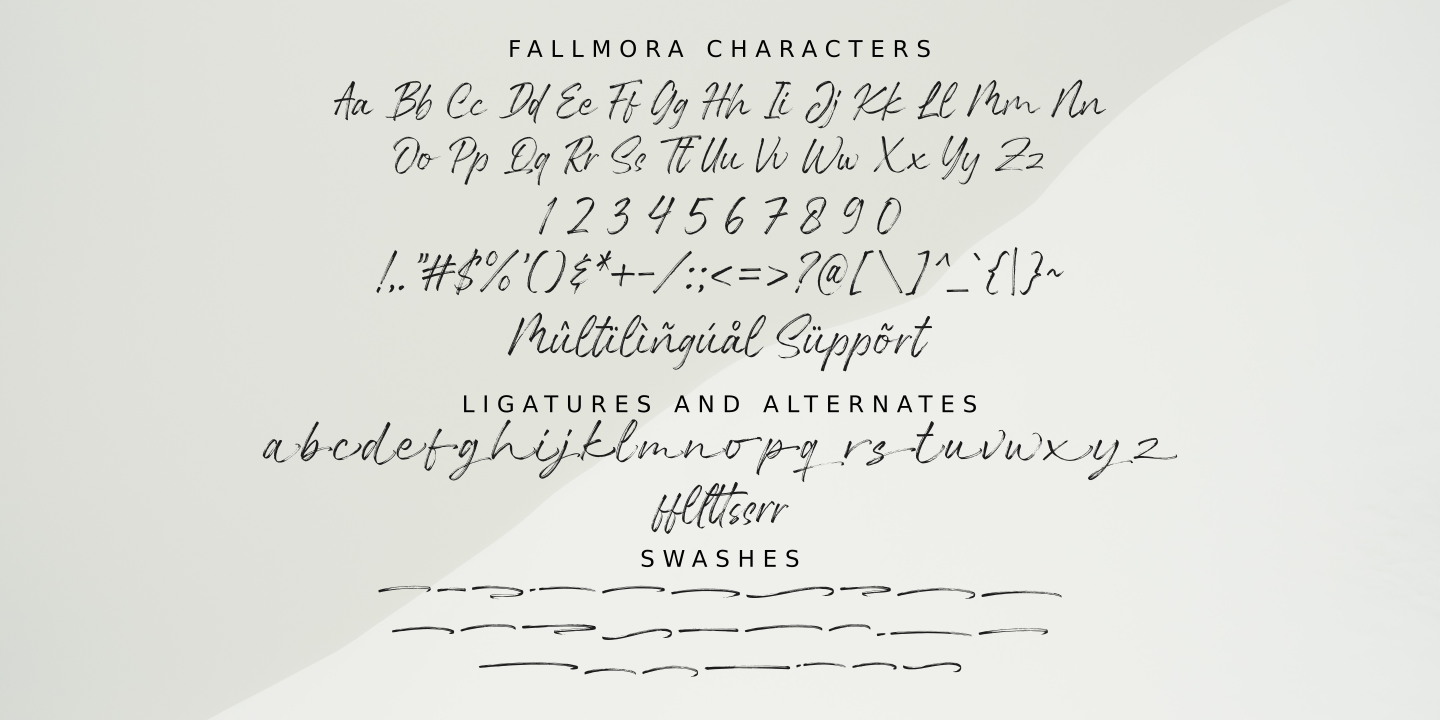 Fallmora Swash Font preview